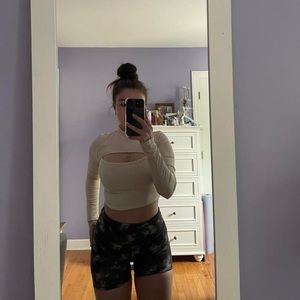 Long sleeve cut out crop top